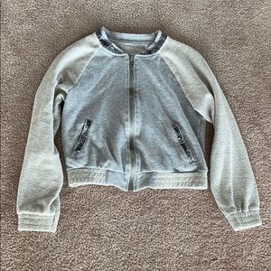 Crop top zip-up hoodie